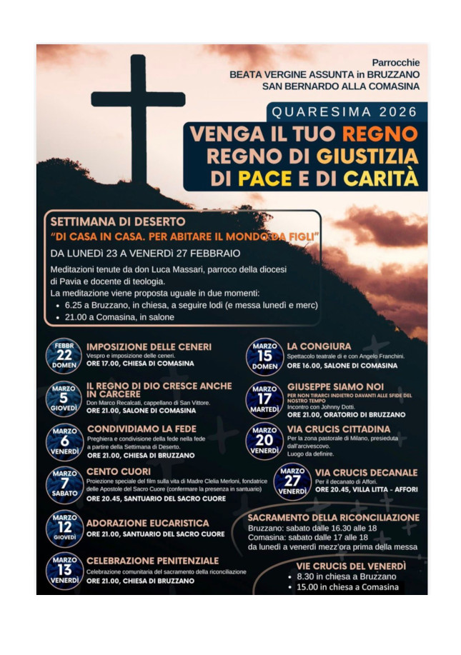 Programma Quaresima 2026