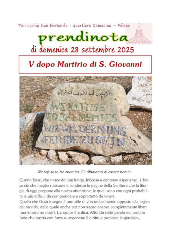 Prendinota 34 - 28 settembre 2025