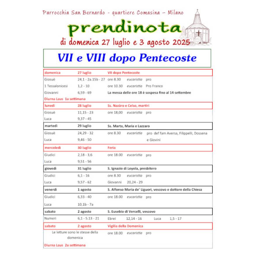 Prendinota 28 - 27 luglio-3 agosto 2025
