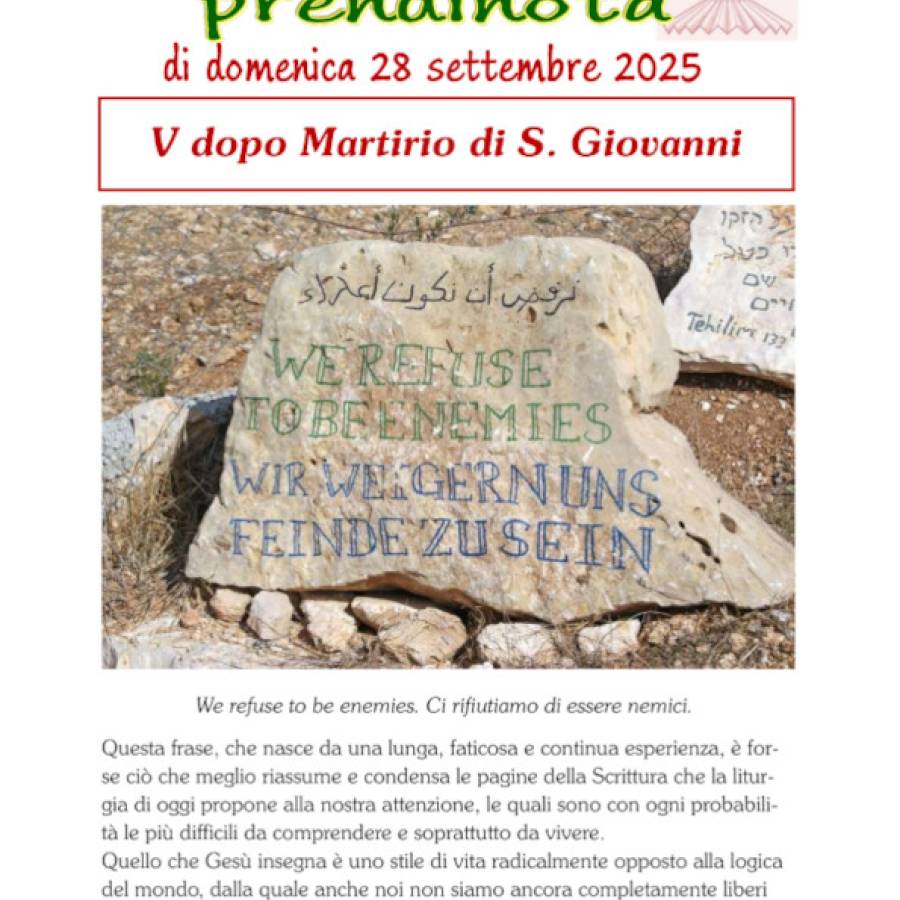 Prendinota 34 - 28 settembre 2025