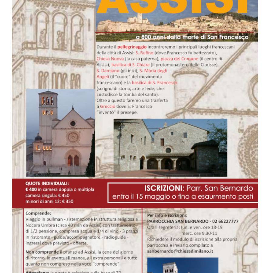 Pellegrinaggio ad Assisi