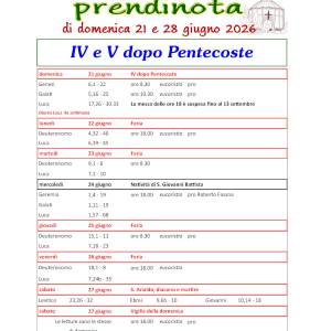 25 - Prendinota 21 e 28 giugno 2026